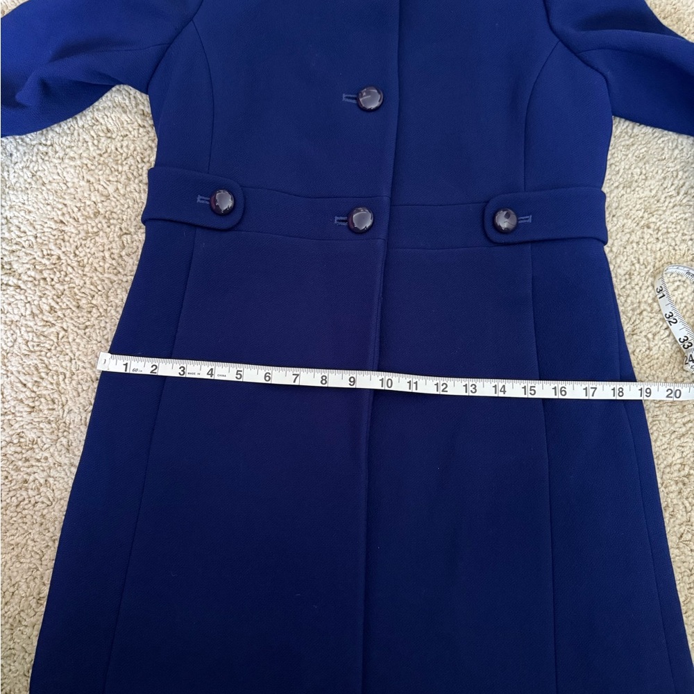 J.Crew Royal Blue Wool Coat Petite 4P Tailored Winter Coat - Picture 10 of 12